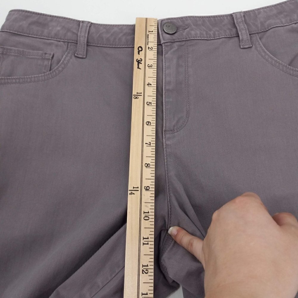 LOGO Lori Goldstein 5 Pocket Stretch Sateen Skinny Pants Purple High Rise 14 - Picture 7 of 8